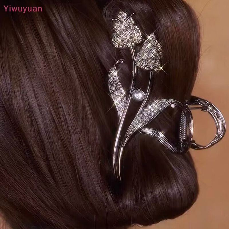 Kẹp Tóc Hoa Tulip Đính Đá Bằng Hợp Kim Thời Trang Cho Nữ