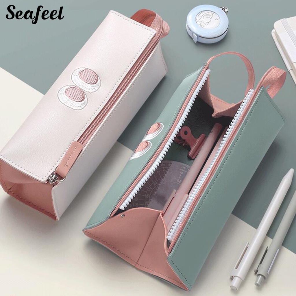 Túi Đựng Bút Bằng Da Sức Chứa Lớn Cho Nữ Sinh