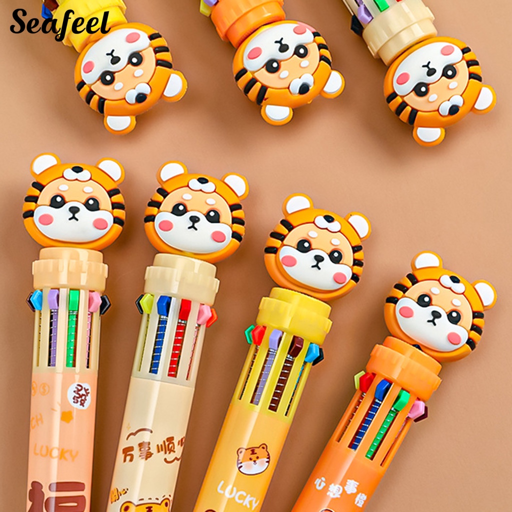 Bút Bi 10 Màu Tùy Chọn Nhanh Khô Bằng Nhựa Tiện Dụng