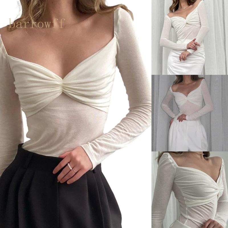 Áo Croptop Tay Dài Dáng Ôm Màu Trơn Y2K Thời Trang Mùa Thu Xinh Xắn Cho Nữ