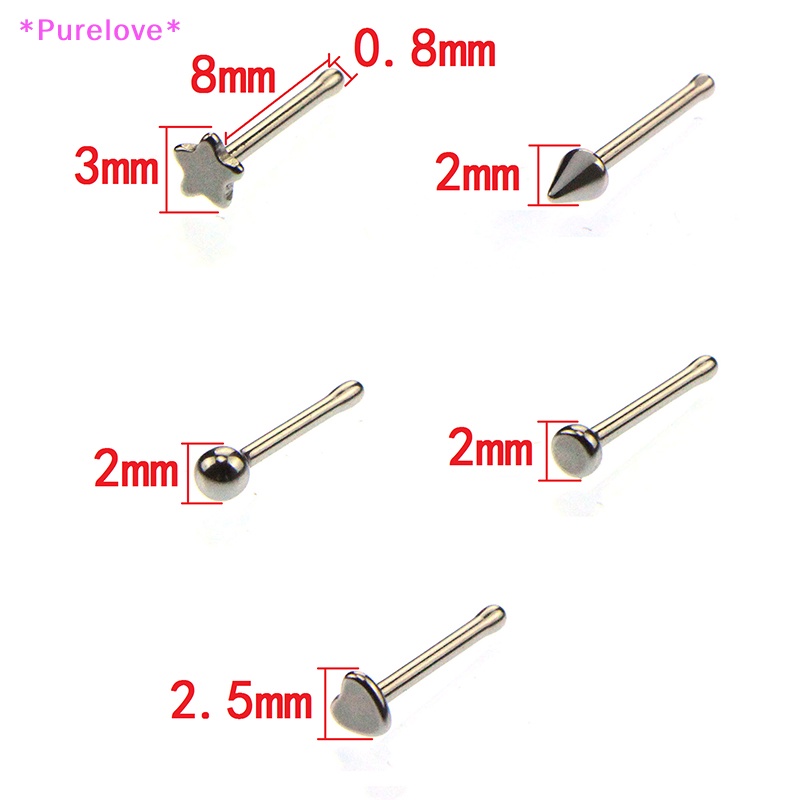 Set 60 Khuyên Mũi 20G Bằng Thép Không Gỉ Cá Tính Thời Trang Mới