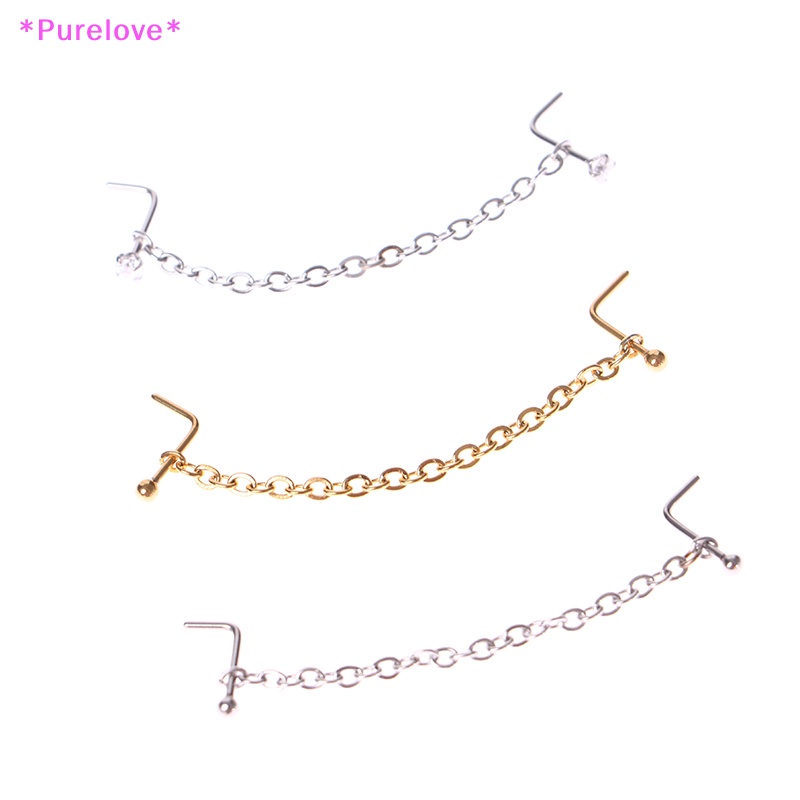 Khuyên Mũi Thép Không Gỉ Đính Đá Zircon Mới