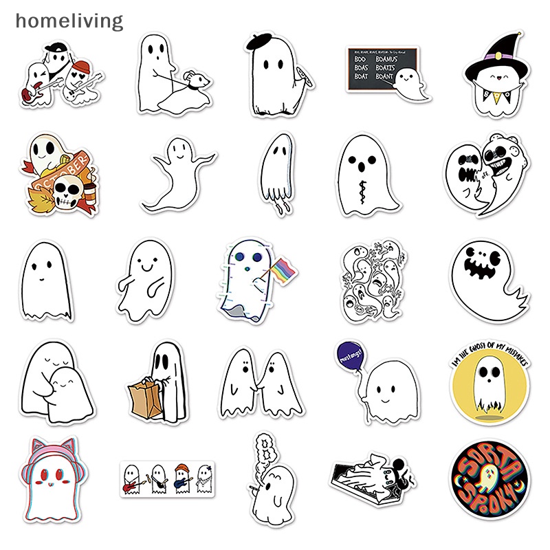 Bộ 50 Miếng Dán Trang Trí Sổ Tay Chống Thấm Nước Họa Tiết Halloween