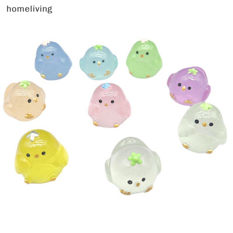 Đồ Chơi Chú Gà Mập Mạp Mini Bằng Nhựa Resin Phát Sáng Dễ Thương Trang Trí Tiểu Cảnh DIY