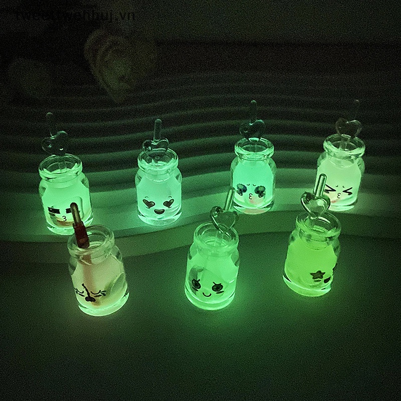 Set 5 Ly Uống Nước Trái Cây Mini Phát Sáng Trong Bóng Tối Trang Trí Tiểu Cảnh