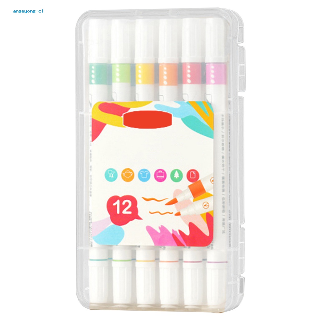Bộ Bút Đánh Dấu Acrylic Hai Đầu Hai Đầu Nhanh Khô Chống Thấm Nước Diy Dành Cho Trẻ Em