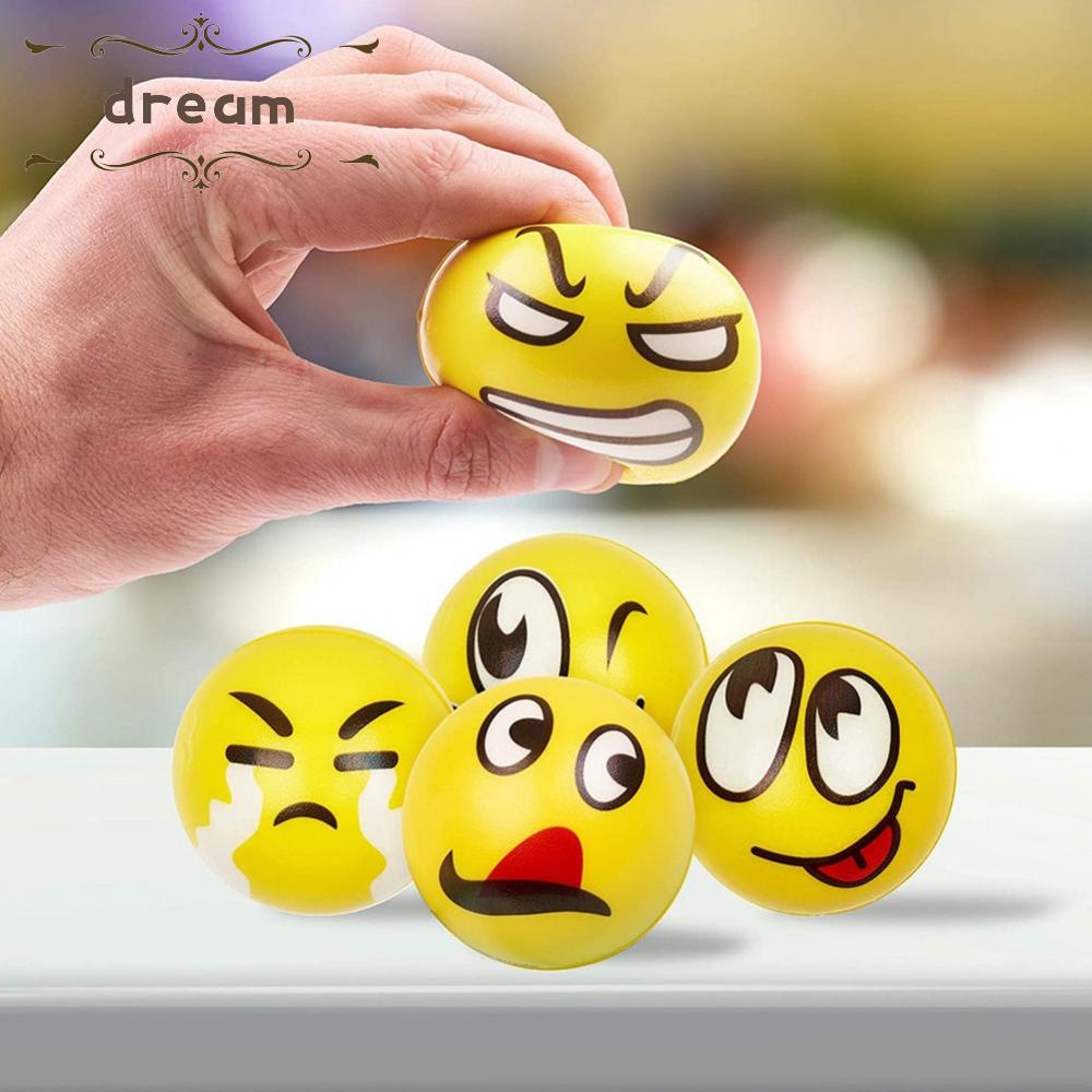 【DREAMLIFE】Ball Children Color Printing Decompression Solid Sponge Toys Venting Baby