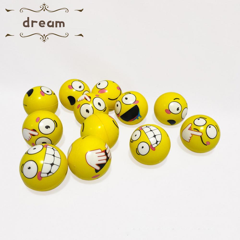 【DREAMLIFE】Ball Children Color Printing Decompression Solid Sponge Toys Venting Baby