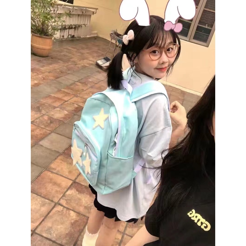 Balo Đi Học Họa Tiết Ngôi Sao Năm Cánh Dễ Thương Chất Lượng Cao