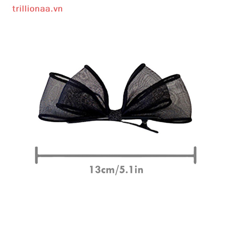 Kẹp Tóc Nơ Lưới Hai Lớp Màu Đen Thời Trang Cho Nữ Mã 2023