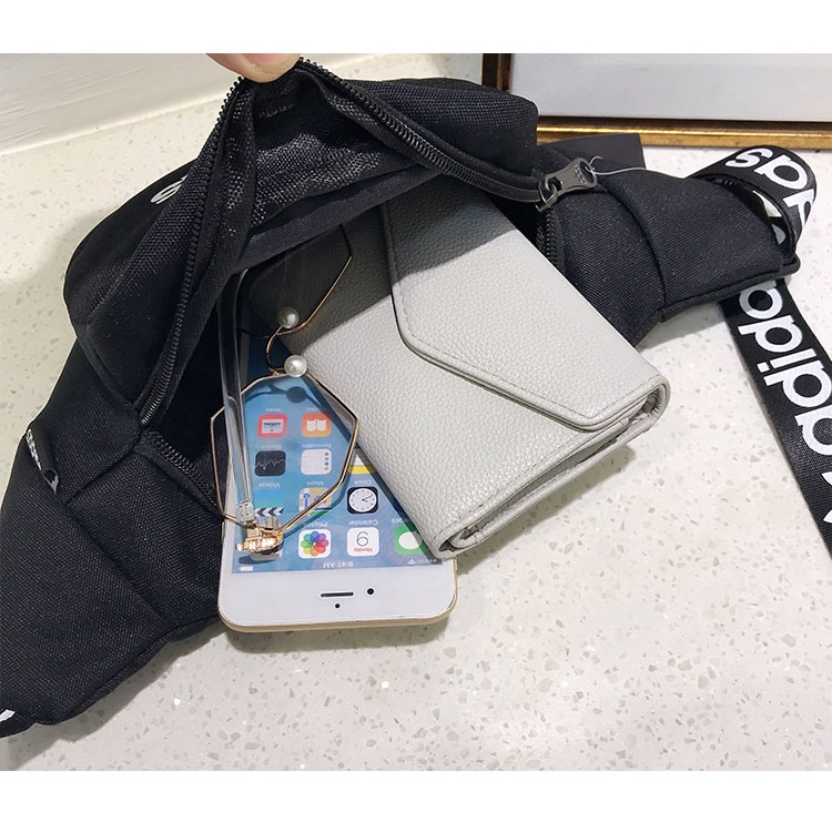 Túi Đeo Chéo Ngực ADIDAS6660 Màu Trơn Cỡ Vừa Thời Trang Cho Nam Và Nữ