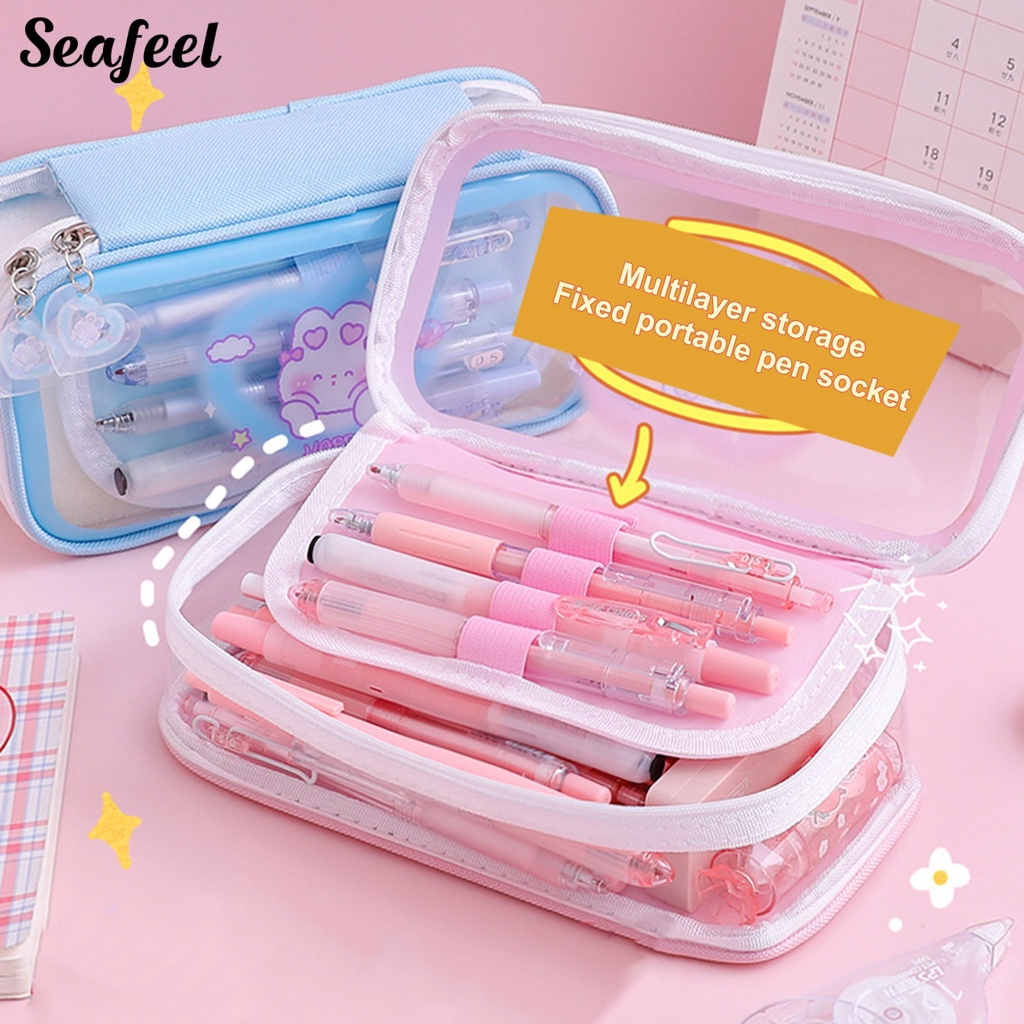 Túi Đựng Bút Chì Sức Chứa Lớn Chống Nước Chống Ẩm Có Khóa Kéo