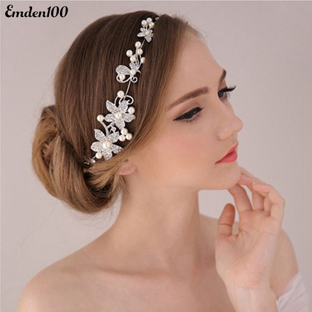 Cài Tóc Đính Đá Hình Hoa Thời Trang Cho Cô Dâu