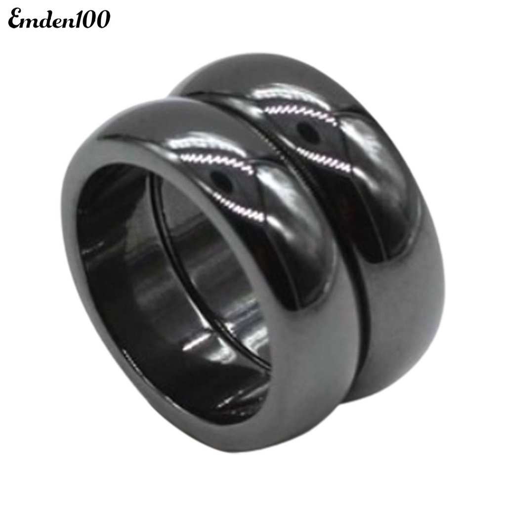 Nhẫn Đá Hematite Bản Rộng 6mm Thời Trang
