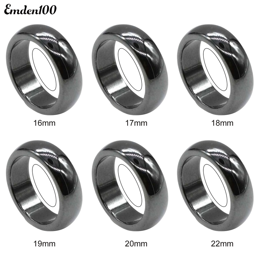 Nhẫn Đá Hematite Bản Rộng 6mm Thời Trang