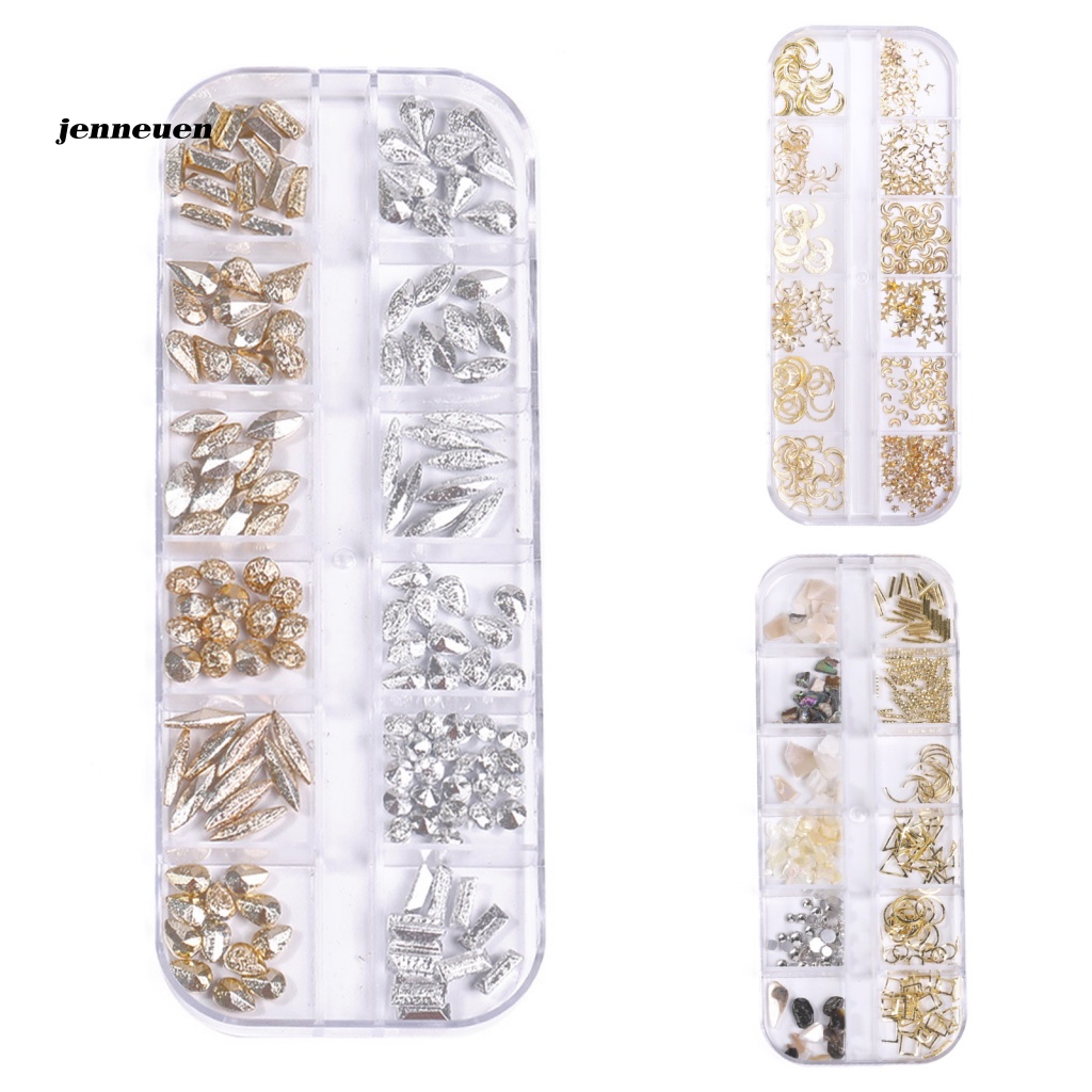 1 Hộp Phụ Kiện Trang Trí Móng Tay 3D 12 Ngăn Tiện Dụng