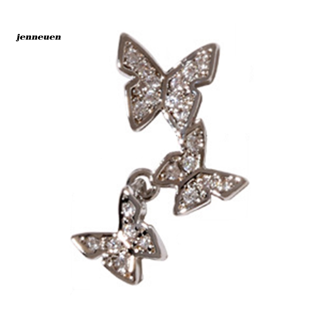 Hộp Phụ Kiện Trang Trí Móng Hình Bướm Màu Sắc Vàng / Bạc Thời Trang Dành Cho Nữ