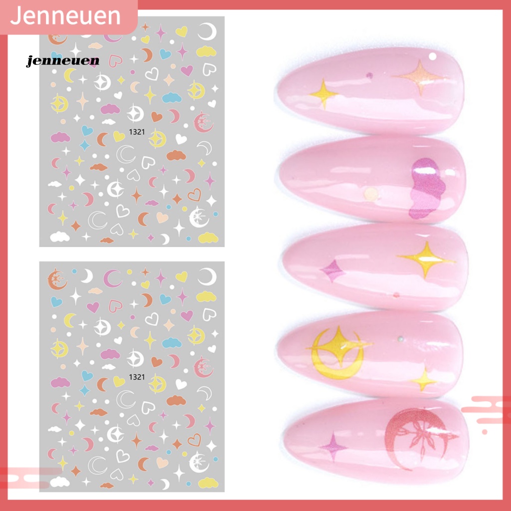 1 Tờ Miếng Dán Trang Trí Móng Tay Hình Đám Mây / Ngôi Sao / Chú Ngựa