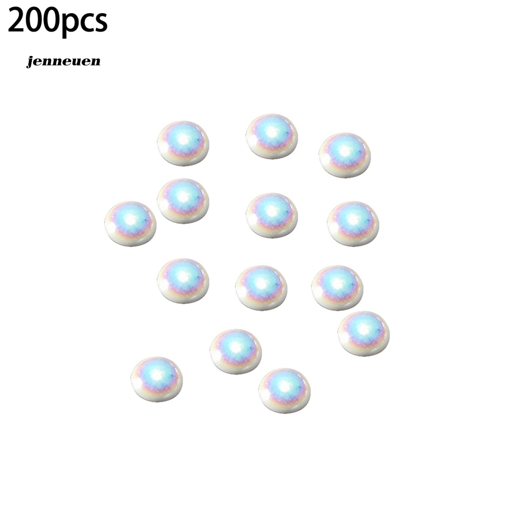 Set 200 Móng Tay Giả Trọng Lượng Nhẹ Đính Ngọc Trai Trang Trí Nghệ Thuật