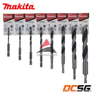 Mũi khoan gỗ đầu đinh nhọn chân lục giác 6.35mm Makita (chọn size mũi) | DCSG