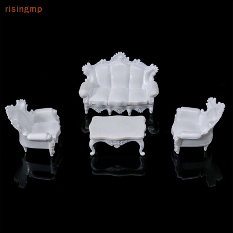 1 Bộ Bàn Ghế Phòng Khách Màu Trắng Tỉ Lệ 1: 25 Dùng Trang Trí Nhà Búp Bê