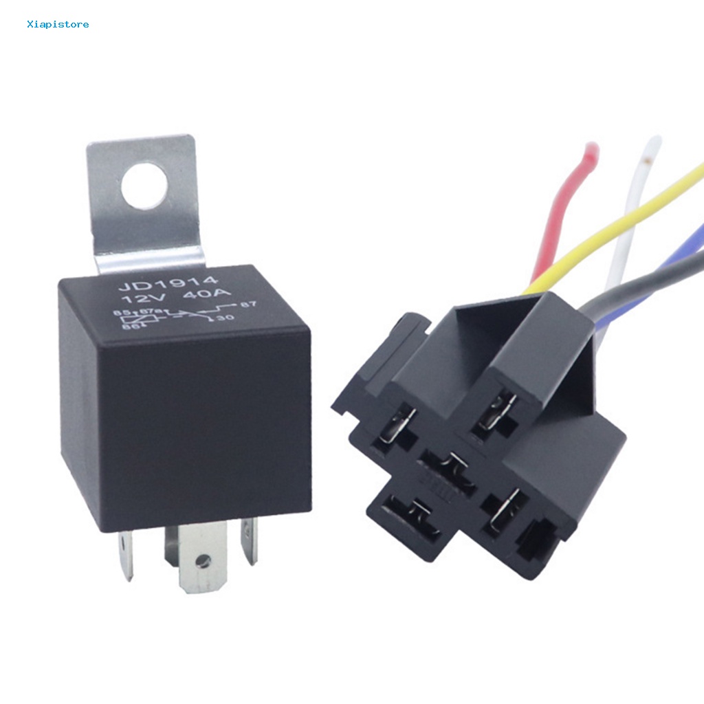 Rơ Le Tự Động JD1914 Chống Thấm Nước 12 / 24V 5 Pin Kèm Ổ Cắm Chuyên Dụng Cho Xe Hơi