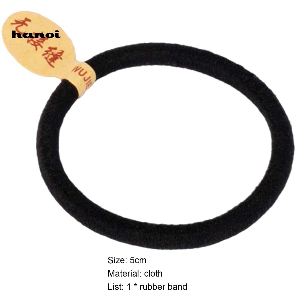 Dây Buộc Tóc Dày Dặn Màu Đen Độ Co Giãn Cao Không Đường May Chống Mài Mòn Cho Nữ