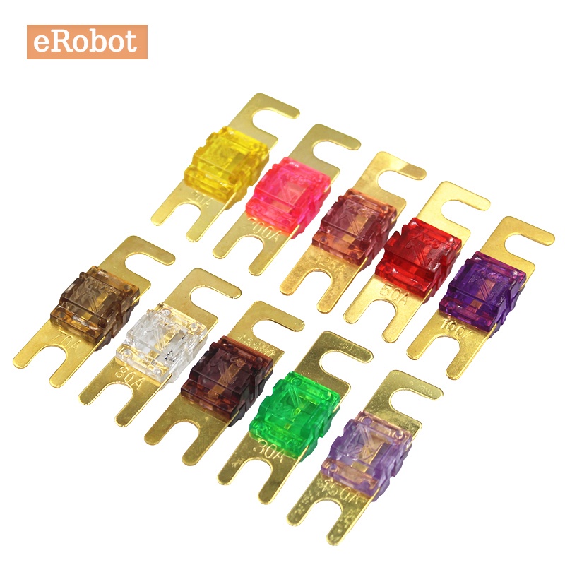 Set 2 Cầu Chì Mạ Vàng 20A 30A 40A 50A 60A 70A 80A 100A 125A 150A 175A 200A Chuyên Dụng Cho Xe Hơi