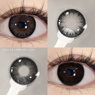 Set 2 Kính Áp Tròng Màu Đen 14.5mm Chuyên Dụng Cho Mắt To Tròng