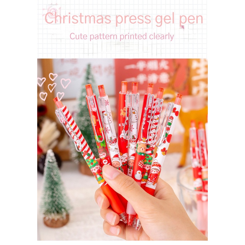 1 Bút Mực Đen Ngòi 0.55MM Họa Tiết Giáng Sinh