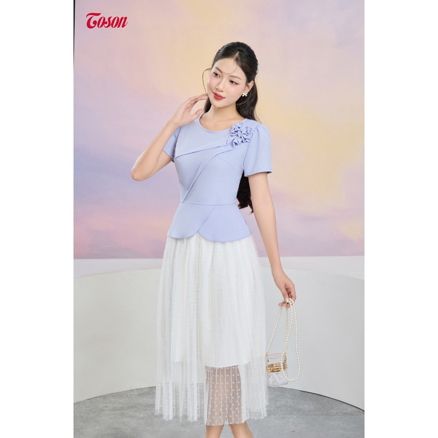 Áo đờ mi tím nhạt vuốt ly đính hoa 14086T93 Toson