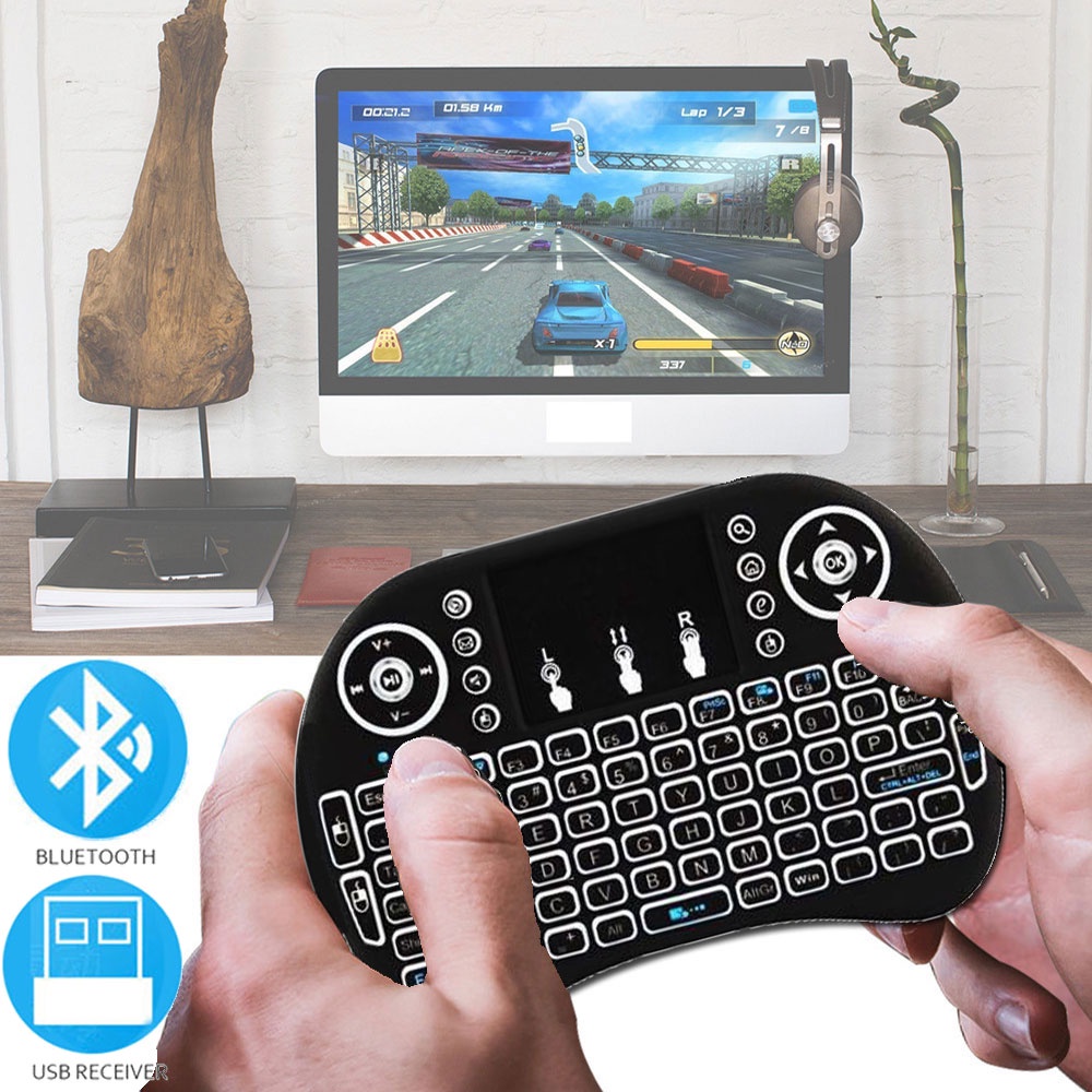 Bàn Phím Không Dây mini bluetooth 2.4g Hình Tây Ban Nha Chuột Bay Cho android pc i8 tv box mini 2.4g