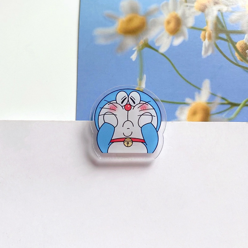 Kẹp Giấy Ghi Chú Bằng Acrylic Hai Mặt Hình Doraemon Đầu To