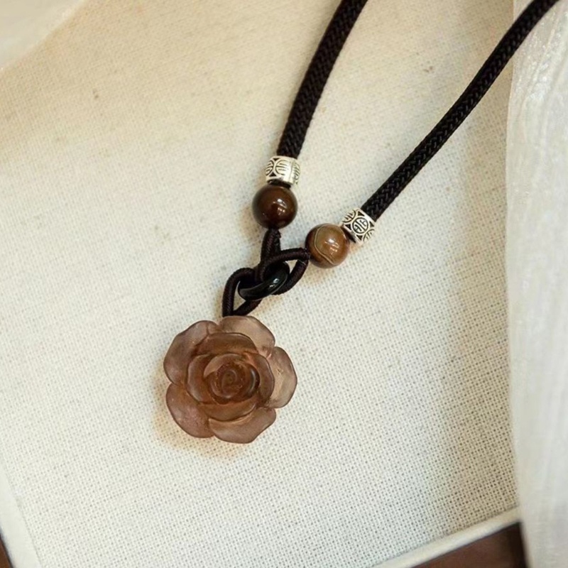 Vòng cổ Mặt Hoa Trà Phong Cách Vintage