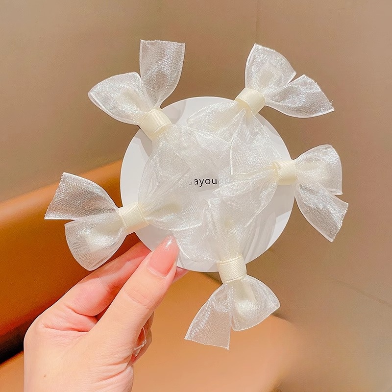 Kẹp Tóc Nơ Lưới Thời Trang Mùa Hè Xinh Xắn Cho Bé Gái