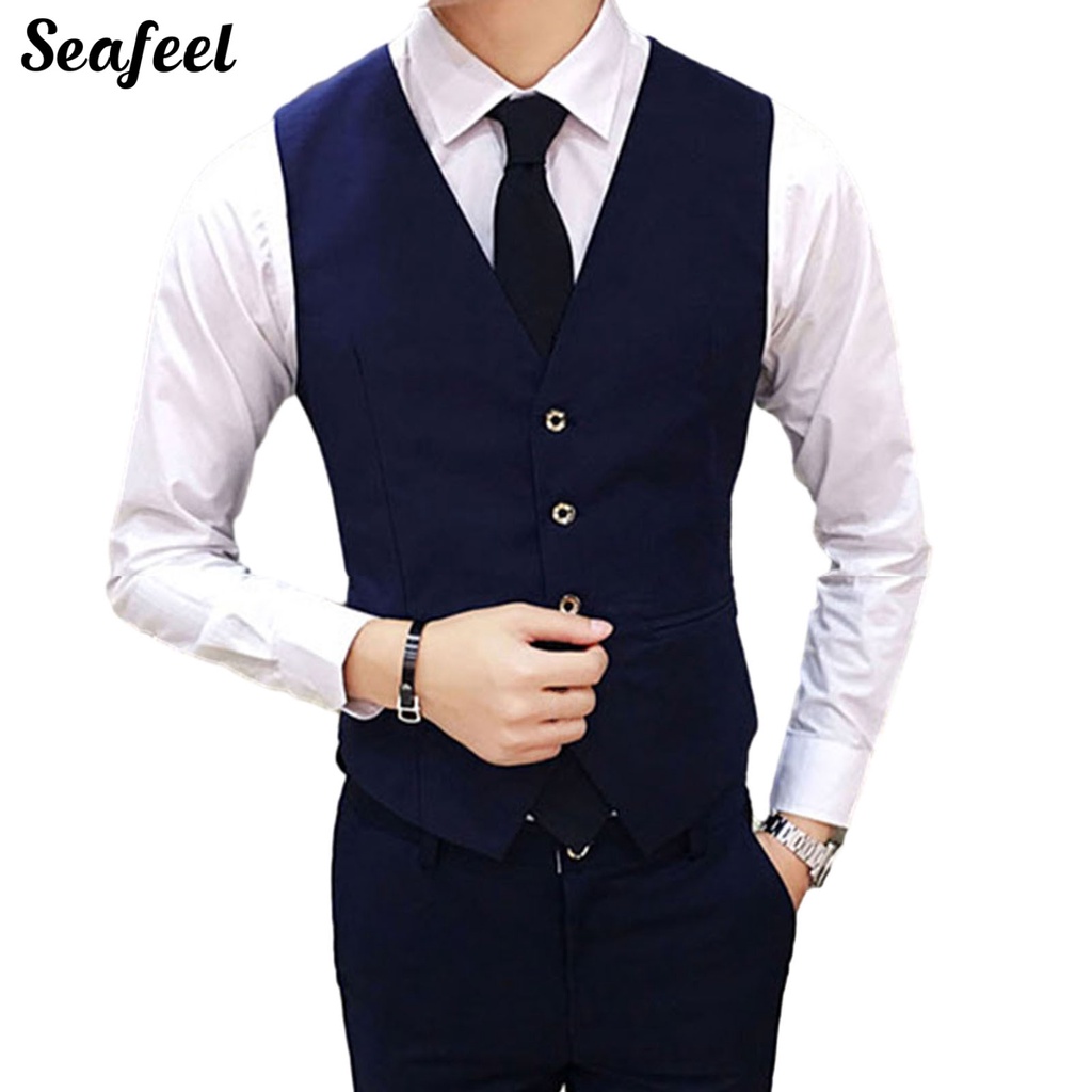 Áo Khoác Vest Màu Sắc Đơn Giản Thanh Lịch Cho Nam