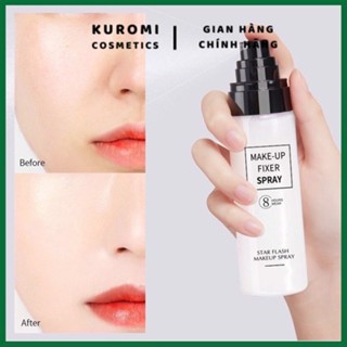 Xịt Khóa Nền HUNMUI Có Nhũ Khóa Lớp Trang Điểm Dưỡng Âm Bắt Sáng Make Up Fixer Spray Star Flash Nội Địa Trung