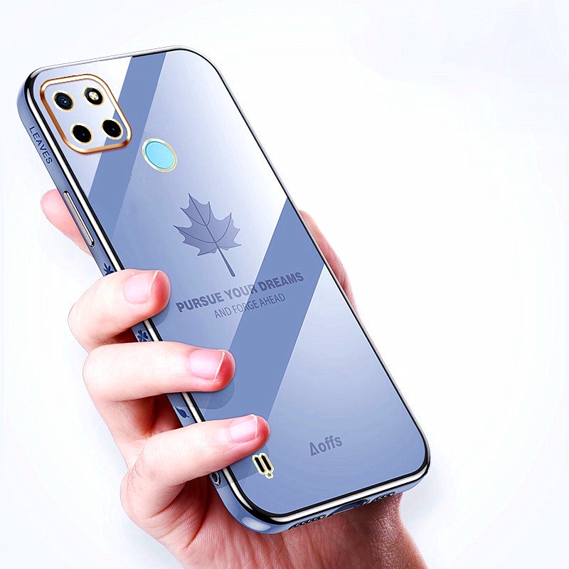 Ốp Lưng Realme C21Y Mềm Chống Sốc Họa Tiết Lá Phong Cho Ốp Điện Thoại Realme C21Y