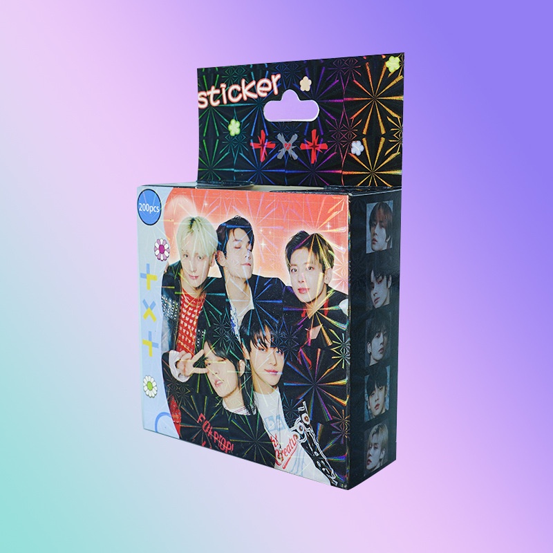 Hộp 200 Nhãn Dán Trang Trí In Chữ BT-S TWICE STRAY KIDS NCT EN-HYPEN TXT