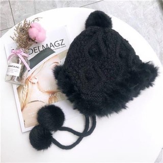 Mũ Len Lông Thỏ Dễ Thương Cho Nữ