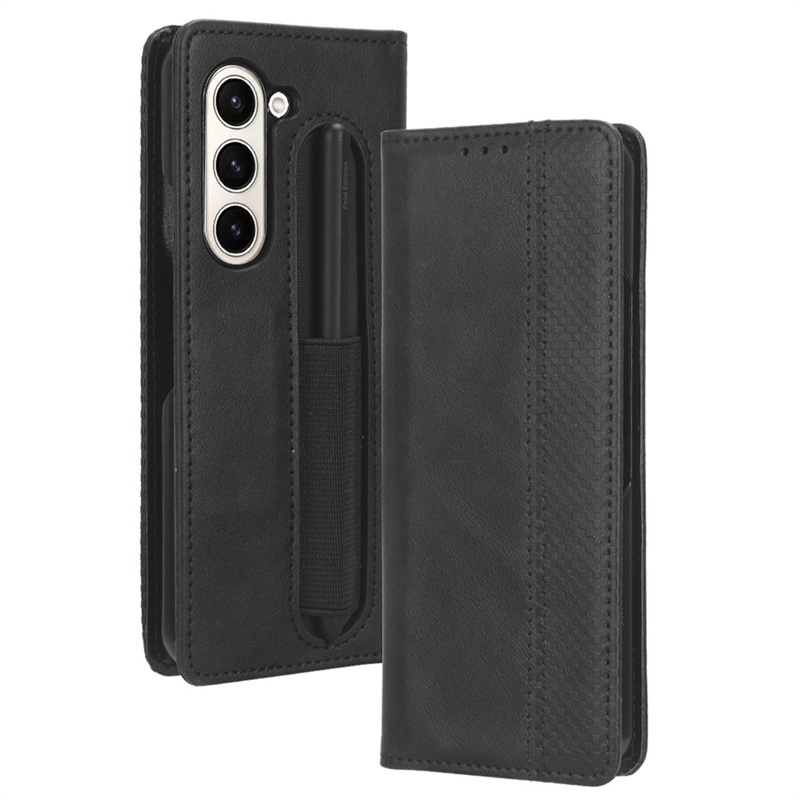 Ốp Điện Thoại Da Gập Nam Châm Có Ngăn Đựng Bút Cho Samsung Galaxy Z Fold 5 2023 Galaxy Z Fold5 4 3