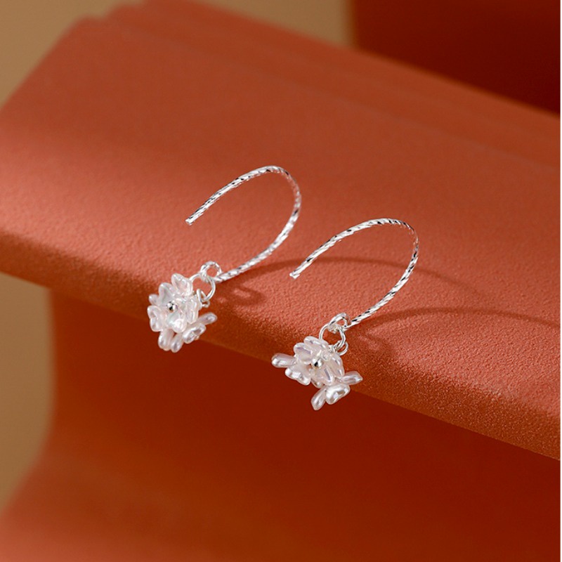 Bông Tai Mạ Bạc 925 Hình Hoa Nhỏ Xinh Thời Trang Cao Cấp