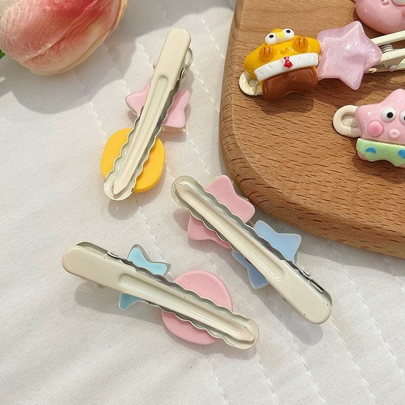 Kẹp Tóc Mái Ngang Hình SpongeBob / Ngôi Sao Lớn Dễ Thương Cho Bé Gái