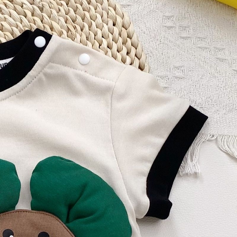 Bộ Áo Liền Quần Tay Lỡ In Hoạt Hình Dành Cho Bé Sơ Sinh