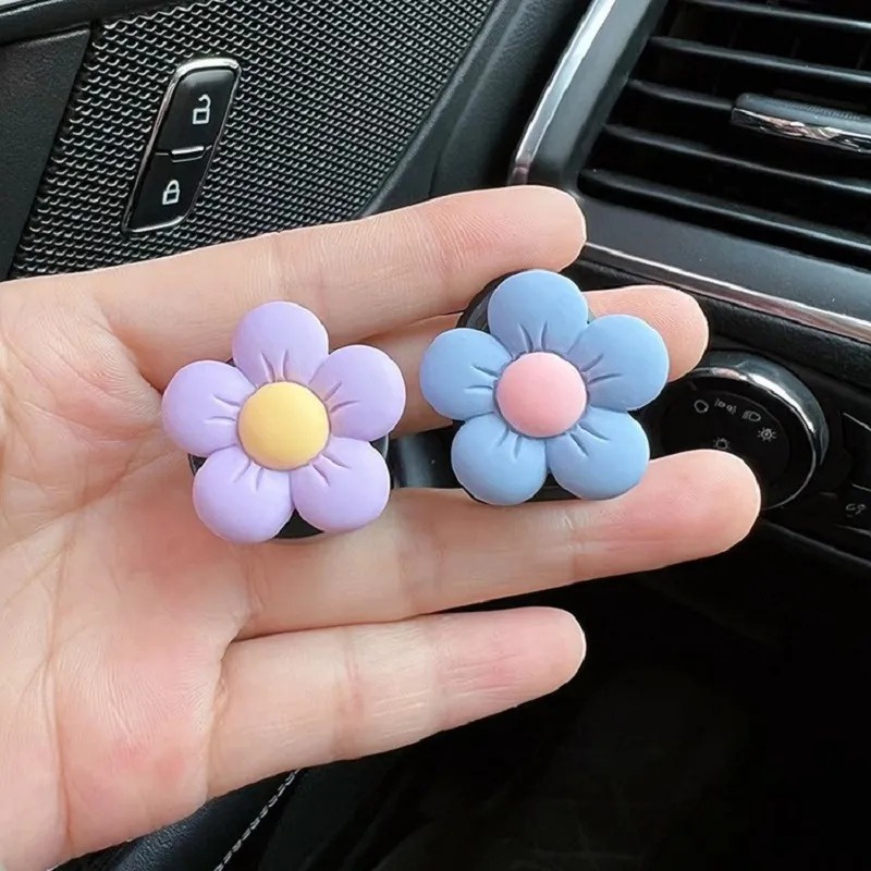 Giá Đỡ Mắt Kính / Dây Cáp USB Tự Dính Hình Bông Hoa Nhỏ Trang Trí Nội Thất Xe Hơi