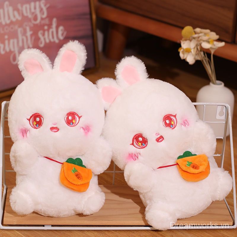 Thú Nhồi Bông Hình Thỏ Trắng Dễ Thương 25CM búp bê nhồi bông