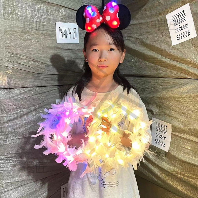 Băng đô ánh sáng có sừng phát sáng, vòng hoa đội đầu sáng bóng, kẹp tóc sừng băng đô vòng hoa