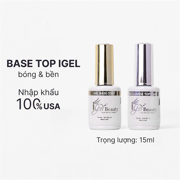 Sơn gel iGel chính hãng nhập khẩu Mỹ 15ml, sơn gel liên kết & top bóng cao cấp tiêu chuẩn USA