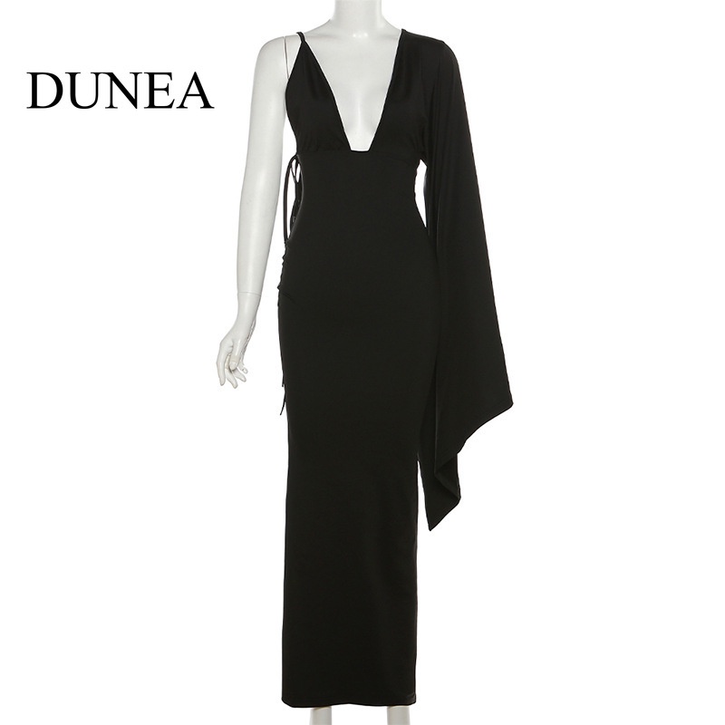 DUNEA Đầm DàI Hở Lưng Tay BồNg Thanh LịCh Cho Nữ