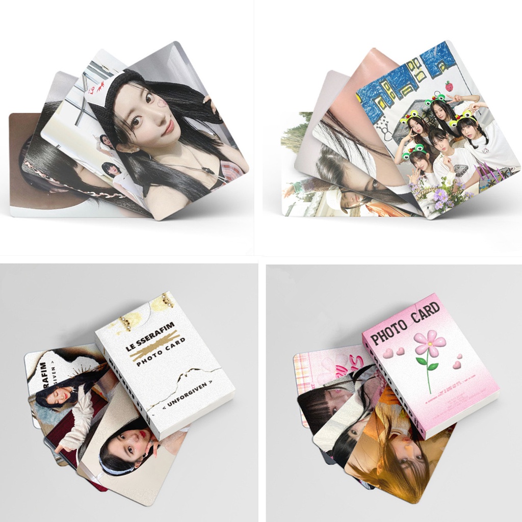 50pcs/box LE SSERAFIM Photocards Album Lomo Cards Lesserafim NJS Kpop Postcards New Arrivals